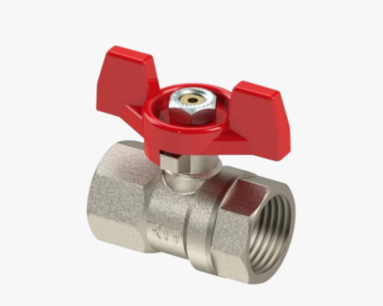 სურათი 25349 RTP ბურთულიანი სარქველი სპილენძისგან 3/4" f/f PN25 პეპლისებრი სახელურით