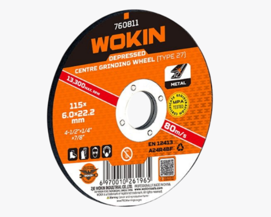 სურათი 760811 Wokin რკინის საჭრელი დისკი 115x6.0x22.2