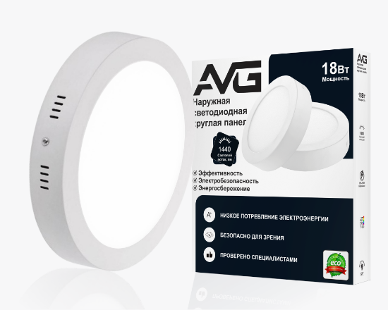 სურათი მრგვალი ზედაპირის პანელი 18W-6K