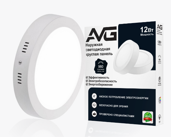 სურათი მრგვალი ზედაპირის პანელი 12W-6K