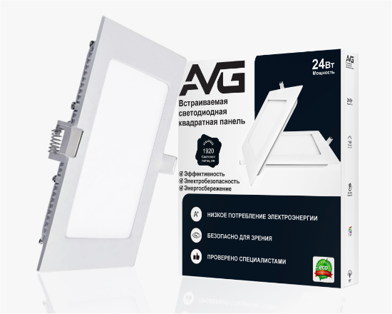 სურათი ოთკუთხედი ჩაღრმავებული პანელი 24w-6k