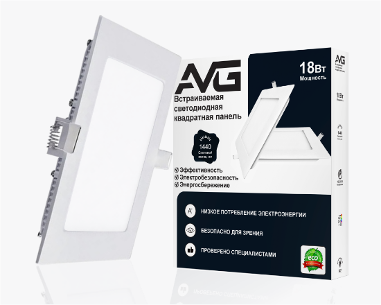 სურათი ოთკუთხედი ჩაღრმავებული პანელი 18w-6k