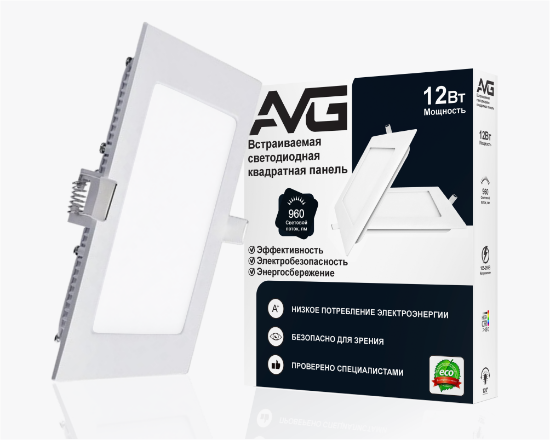 სურათი ოთკუთხედი ჩაღრმავებული პანელი 12w-4k