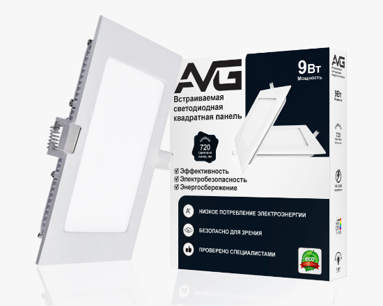 სურათი ოთკუთხედი ჩაღრმავებული პანელი 9w-4k