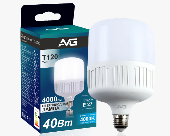 სურათი AVG ნათურა T120-40W-E27-4K