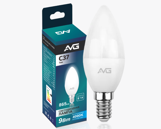 სურათი AVG ნათურა C37-9W-E14-4K