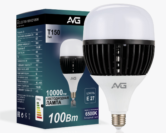 სურათი AVG ნათურა T150-100W-E27-6K