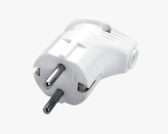 სურათი MK-27 თეთრი კუთხოვანი შტეფსელი დამიწებით