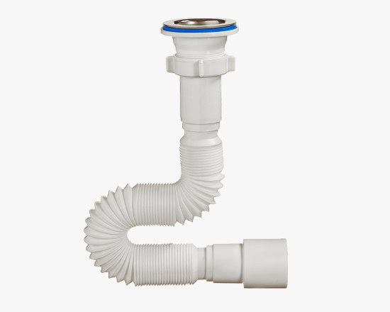 სურათი A-3015 Orio გოფრირებული სიფონი ნიჟარისთვის 1 1/2"х40/50მმ, სიგრძე 650მმ