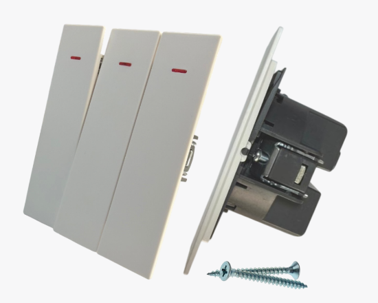 სურათი CC-PJ-90 3-gang switch white with indicator