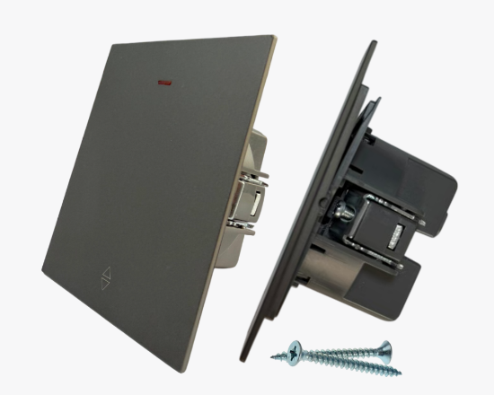 სურათი CC-PJ-12 1-gang reverse-switch grey with indicator